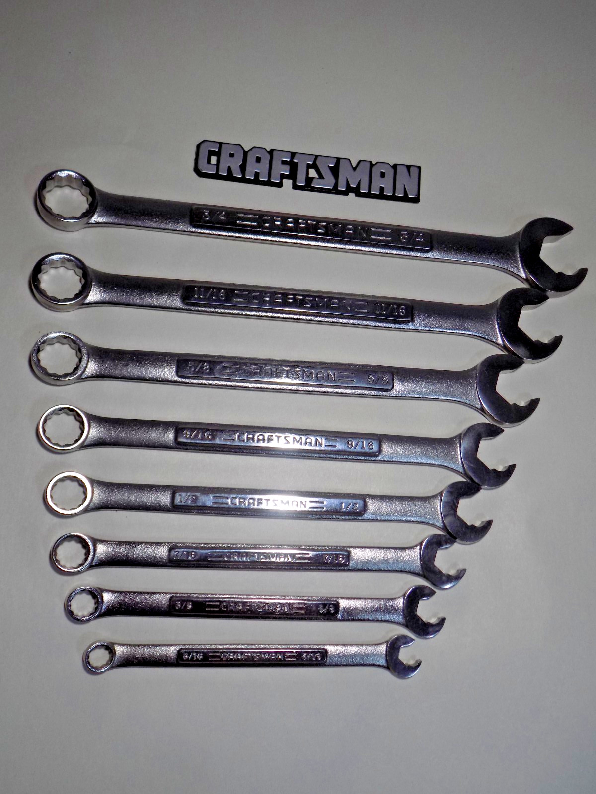 A+ 8 Pc. USA Craftsman Pro -VA- Speed Wrench Set 5/16″-3/4″-No Etchings-Clean