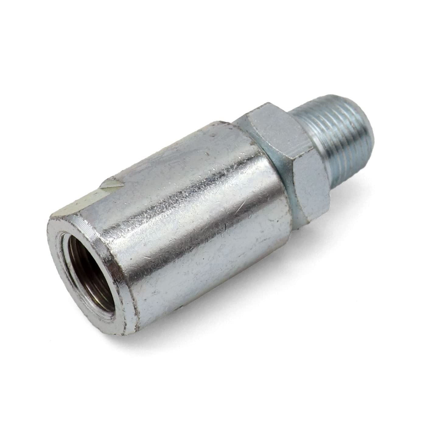 LockNLube LNL231 1/8″ NPT In-Line Grease Hose Swivel – Fits NPT, Silver