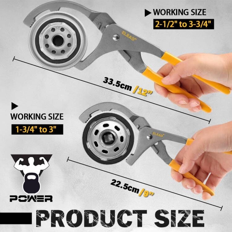 9 Piece Oil Filter Wrench Set Sturdy Stainless Steel Band Versatile Sizes Pliers