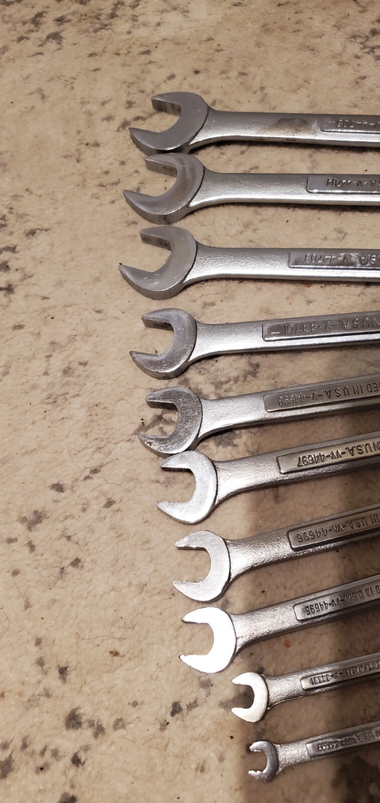Craftsman Wrenches 44 Series Made In The Usa 1″-15/16-7/8-3/4-11/16-5/8-9/16-1/2