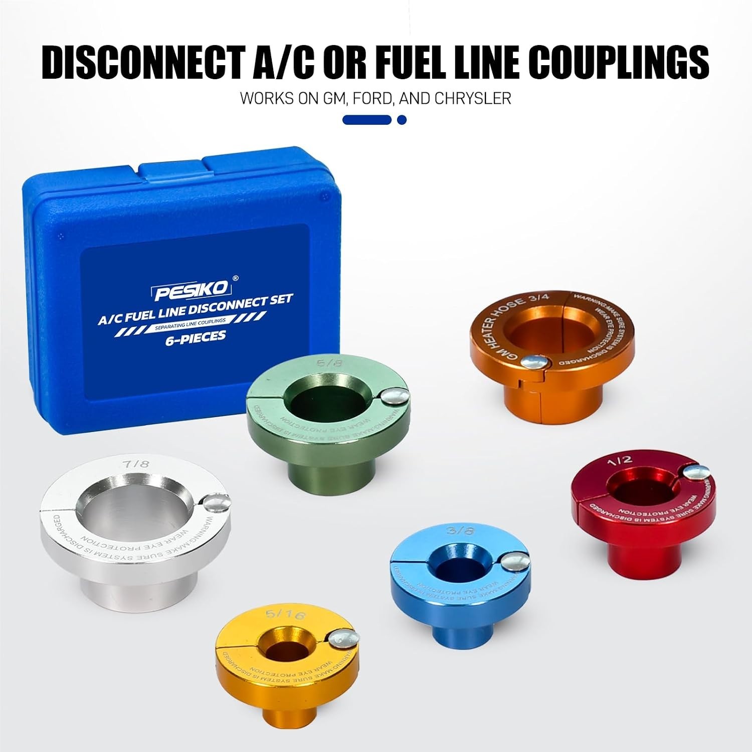 Durable 6-Piece Aluminum Disconnect Tool Kit for AC & Fuel Lines – Easy Access