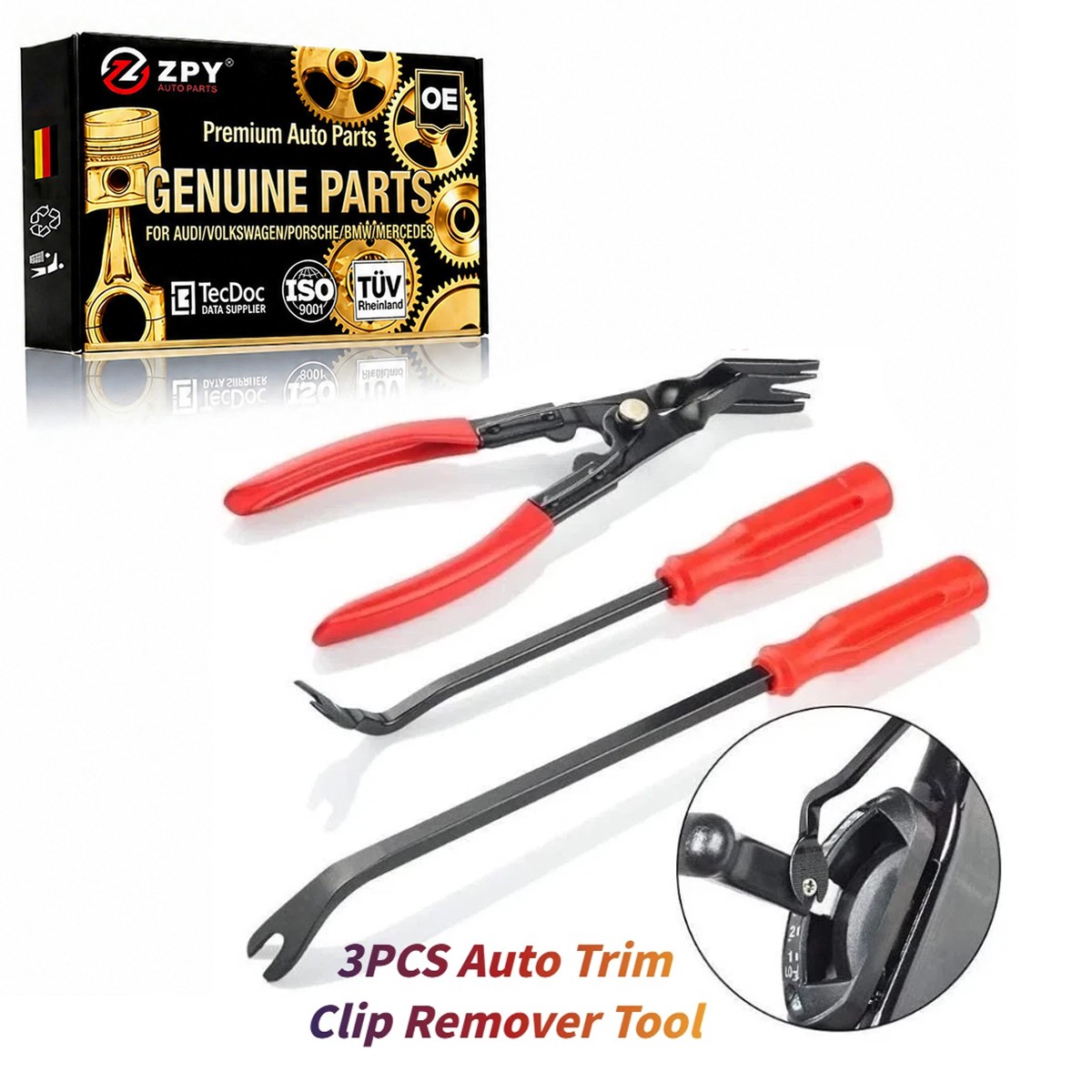 3PCS Auto Trim Clip Remover Tool Removal Pliers Fastener Door Panel Retainer