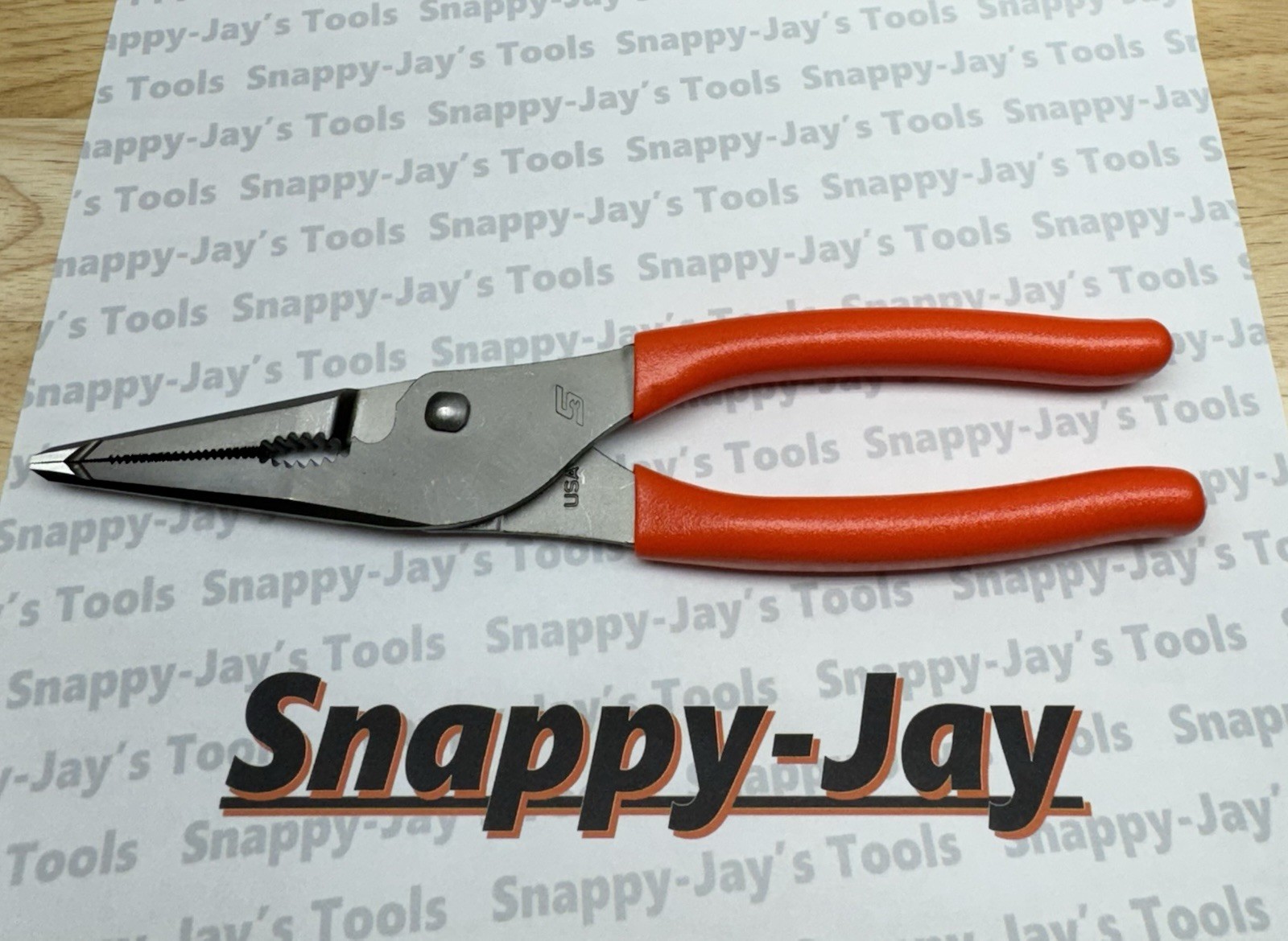 Snap-on Tools USA NEW ORANGE 9″ Talon Grip Long Nose Slip Joint Pliers LN47ACF