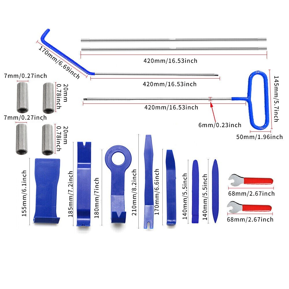 22Pcs Stainless Emergency Auto Tool Window Car Door Repair Tool Kits