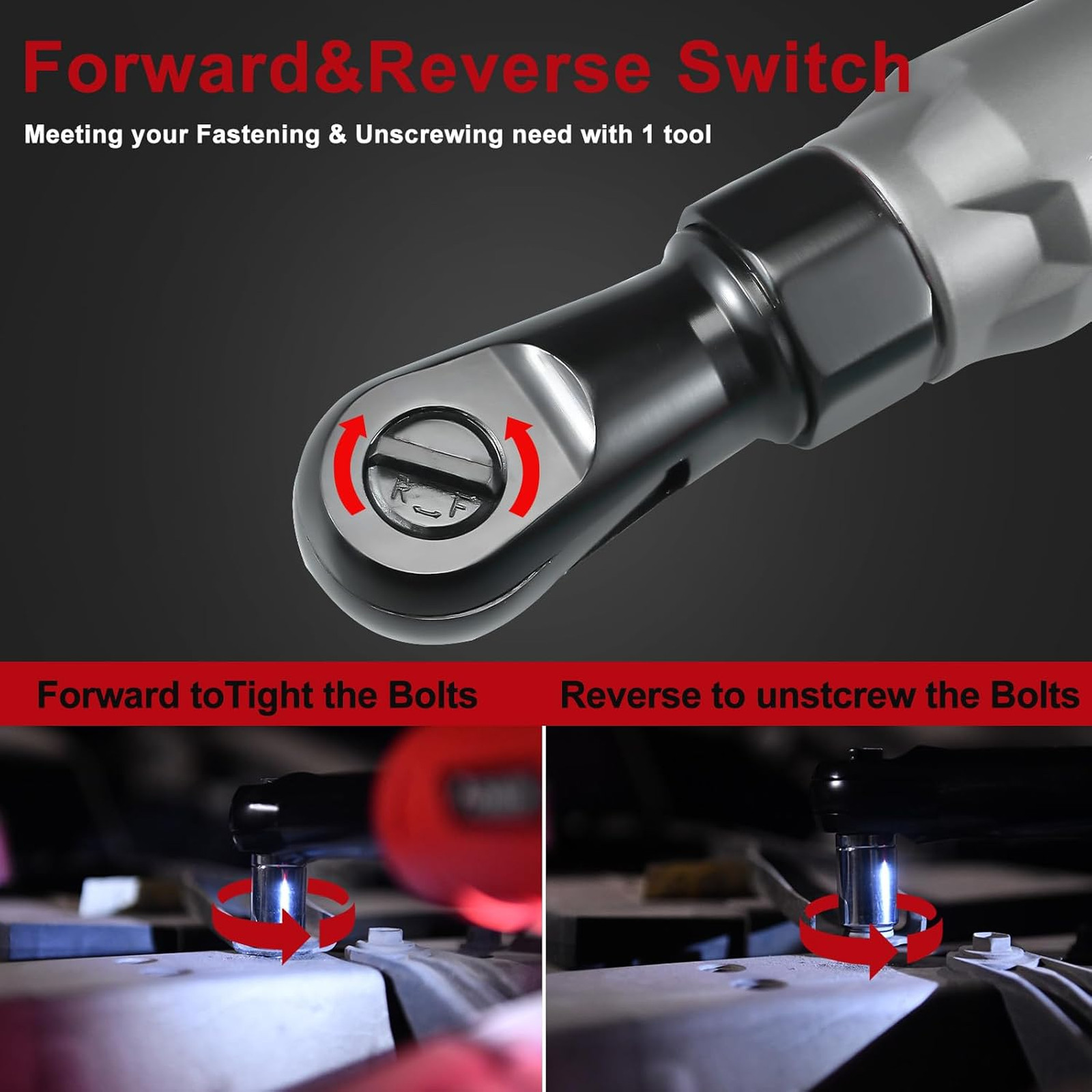 21V 3/8″ Cordless Ratchet Wrench Kit-74 Ft-lbs Brushless Electric Power Ratchet