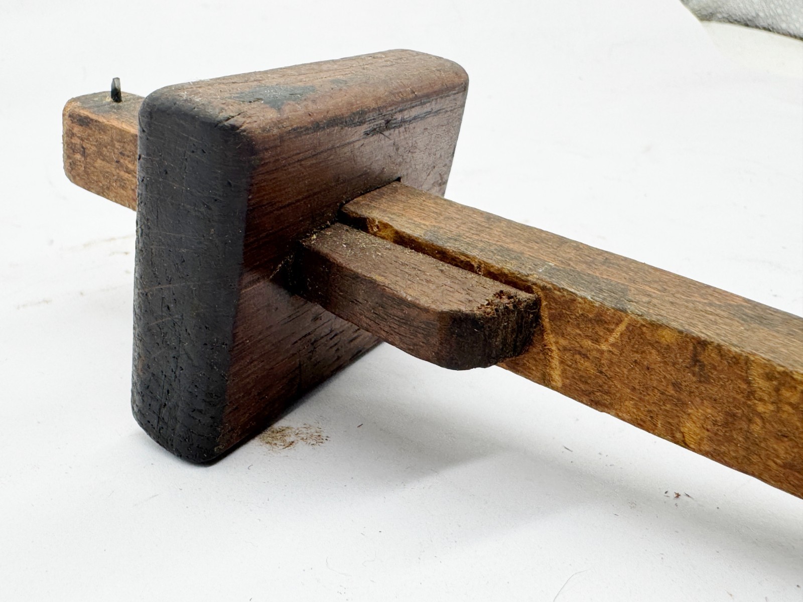 VINTAGE WOODEN MORTISE MARKING GAUGE HAND TOOL JOINERY SQUARE PIN STYLE