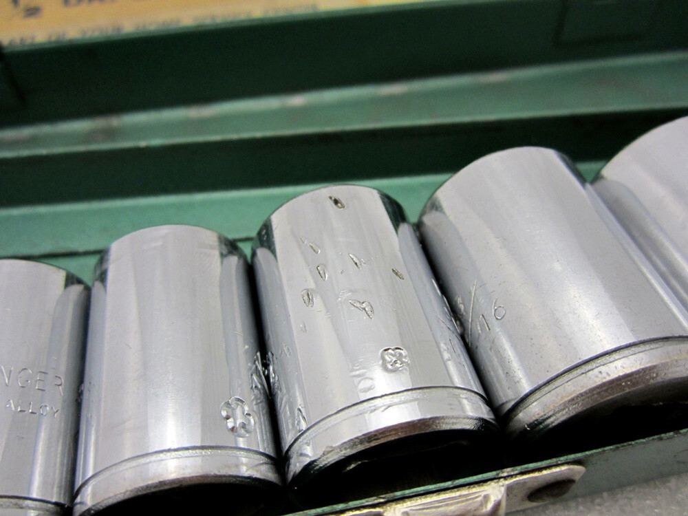 Vintage Penens Challenger 1/2″ Drive 13pc SAE 12pt Socket Set 2077 Made in USA