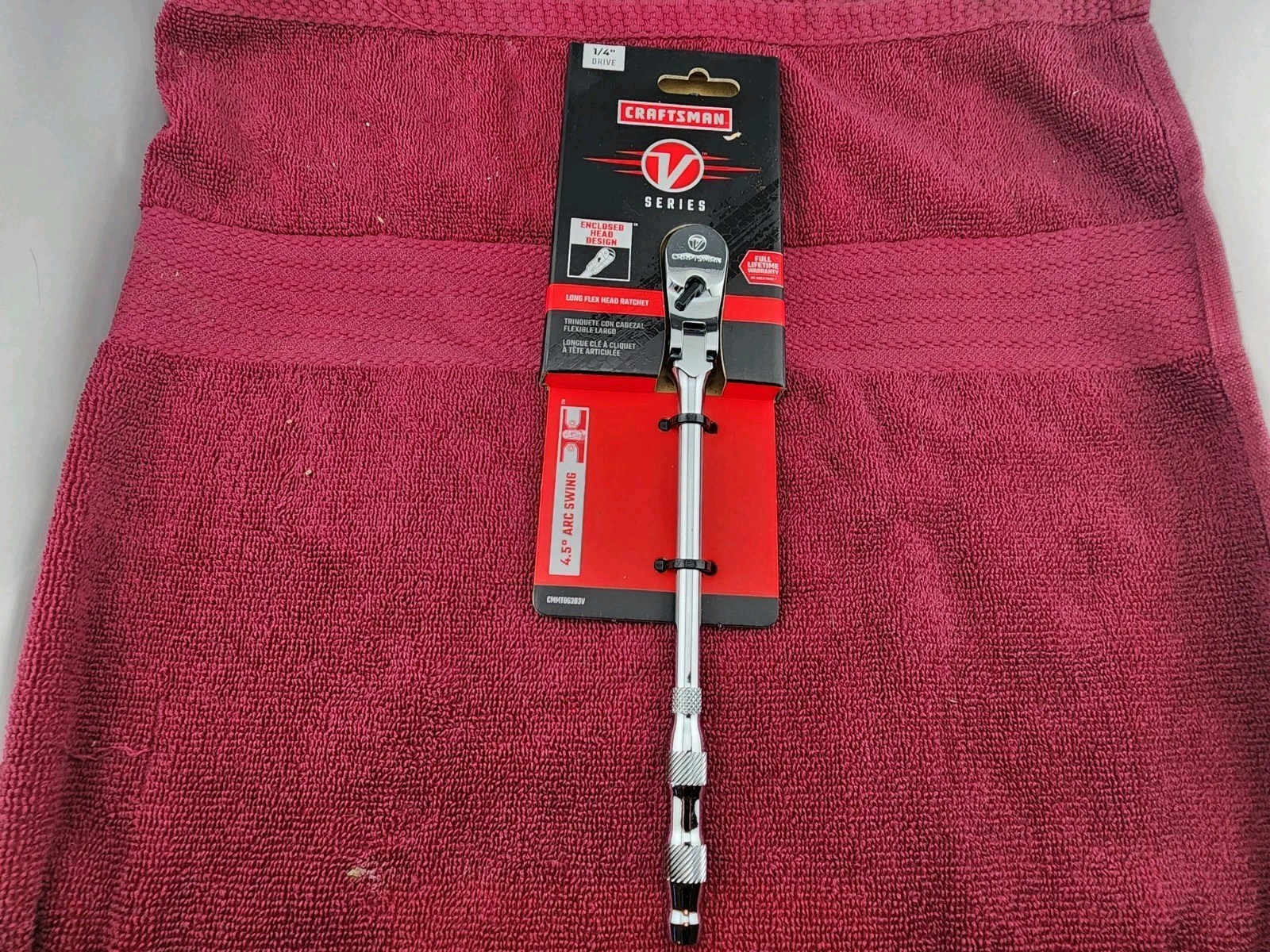 New Craftsman V-Series 1/4″ Drive Long Flex Head Ratchet 80 teeth – CMMT86303V