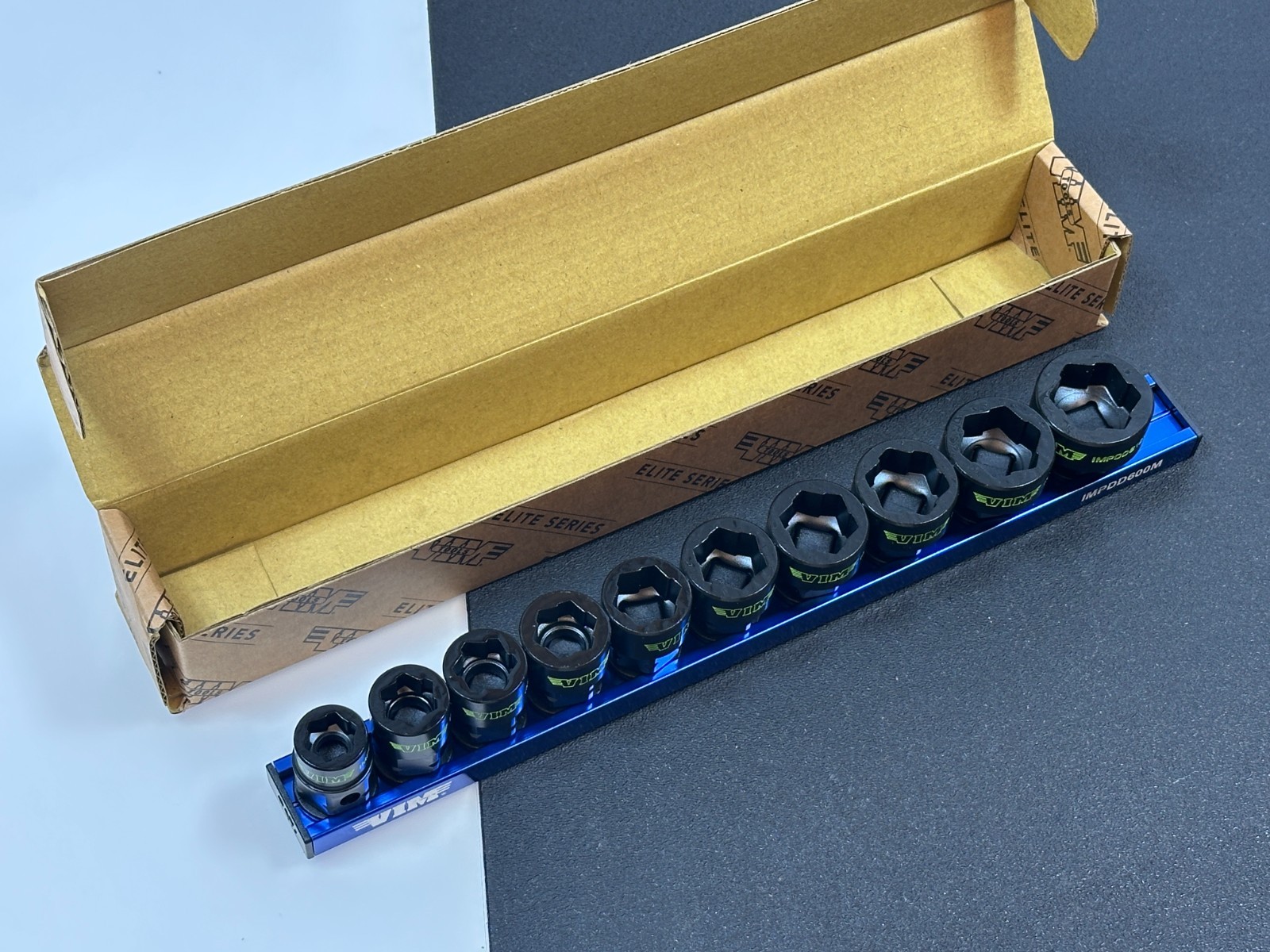 VIM Tools IMPDD600M 10pc 3/8″ Dr. 10-19mm Dual Drive Impact Extractor Socket Set
