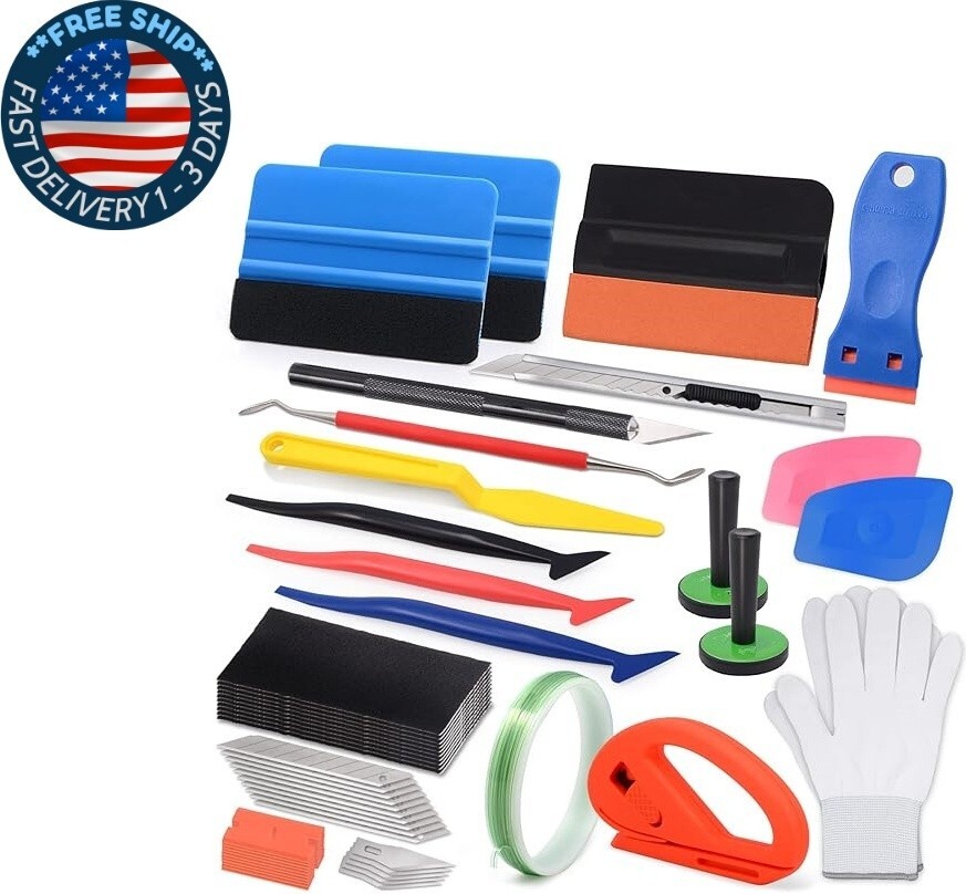 Kit de herramientas para envolver vinilos para teñir ventanas con cinta adhesiva