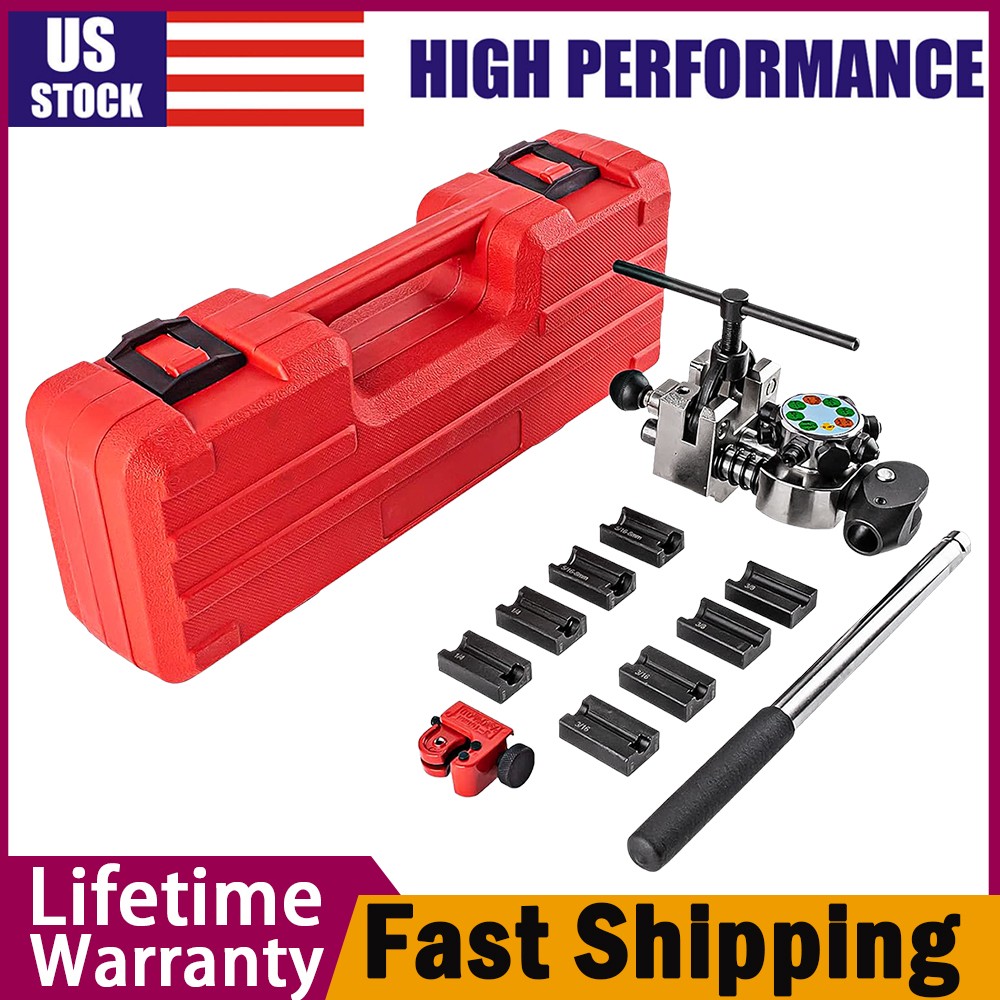 Brake Line Flaring Tool- 45 Degree Set Single, Bubble, and Double Flares 4 Size