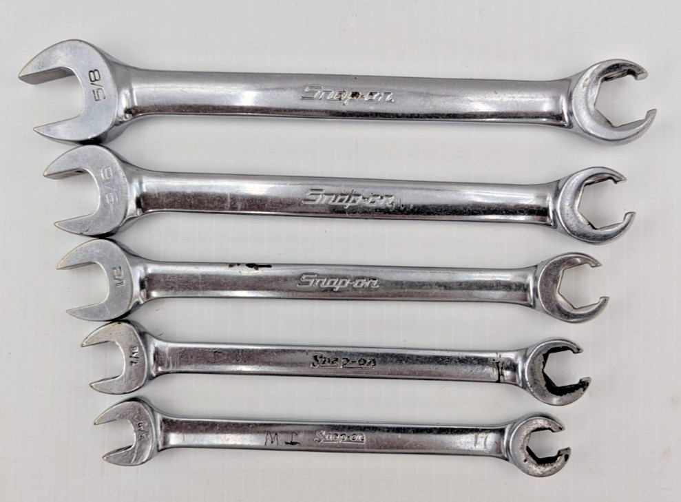 Snap-On Tools 5pc RXS Series SAE Open-End Flare Nut Combination Wrench