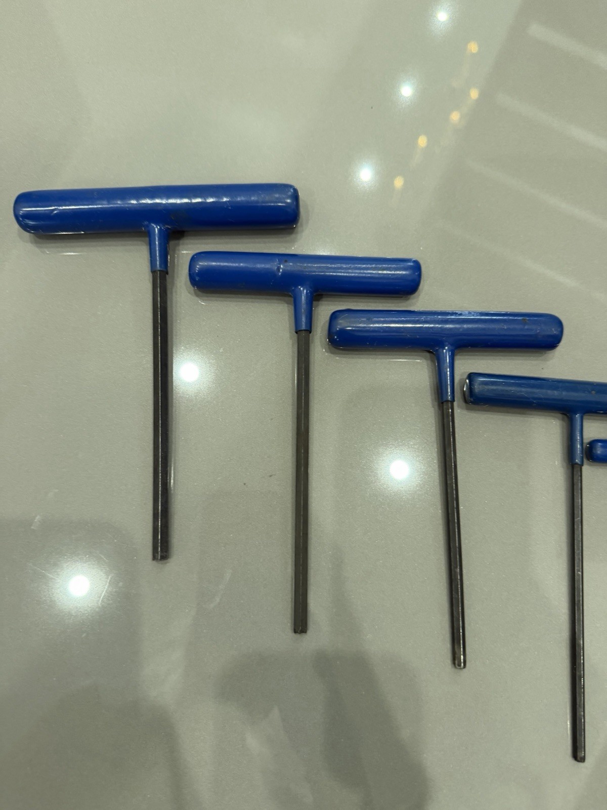 8pcs Blue Point 6 point SAE Blue Handle Hex Allen Key T Handle AWCG