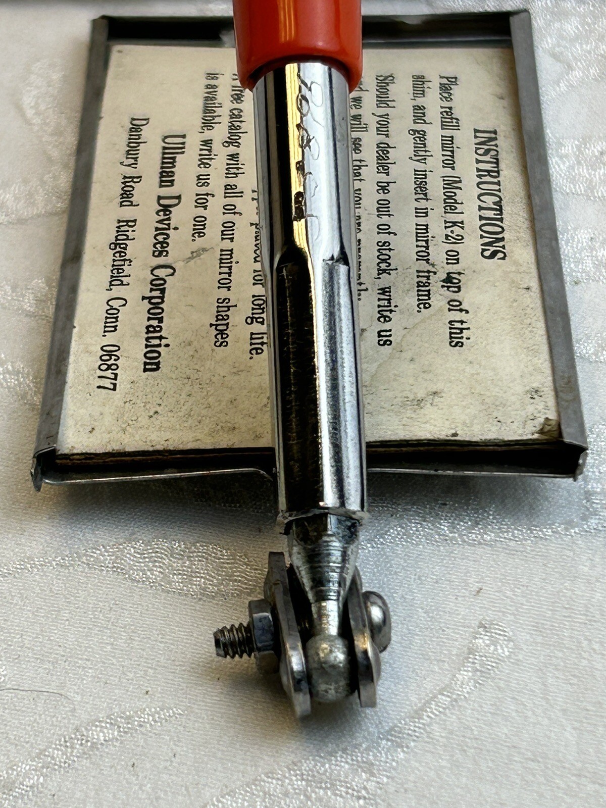 Vtg Ullman Devices Inspection Mirror K2 Rectangular Telescoping USA No Mirror