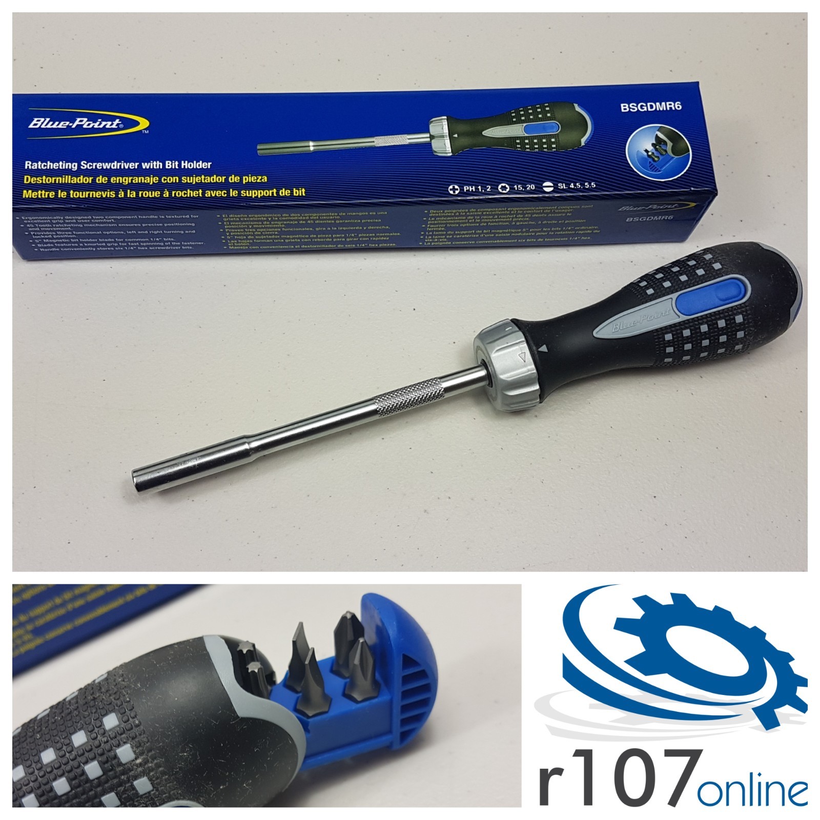 Blue Point Ratchet Screwdriver with Bits – As sold by Snap On.