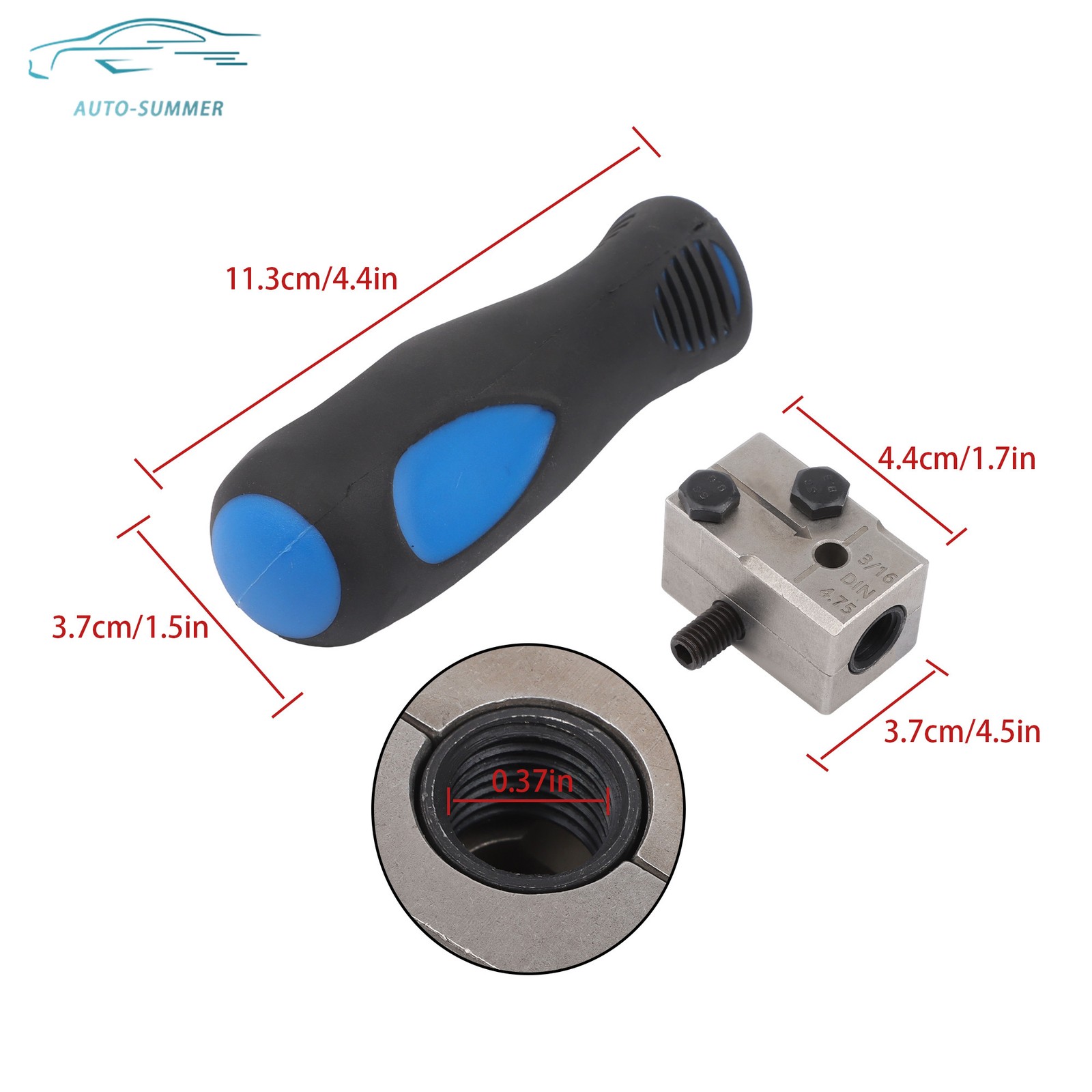 Universal 45° Handheld Double Flaring Tool 3/16in Brake Line Double Flare Tool