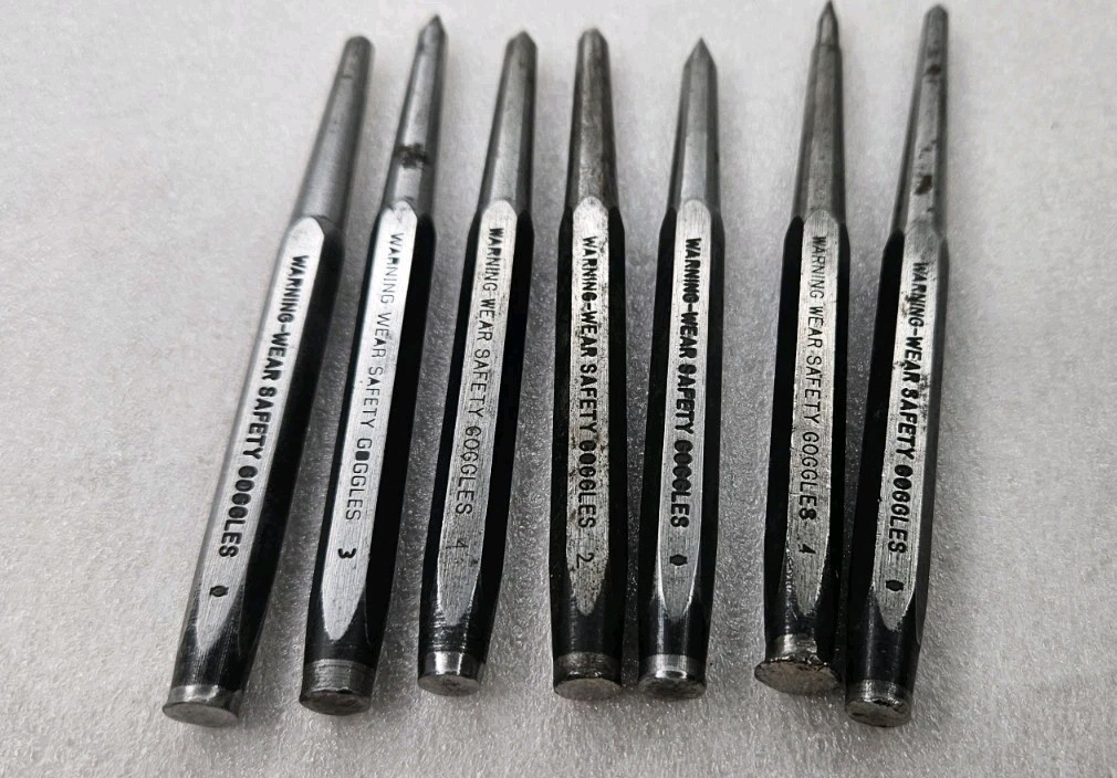 Snap-On Lot Of 7 PPC3A 1/8″ CENTER PUNCHES All Tips Modified From Original Point