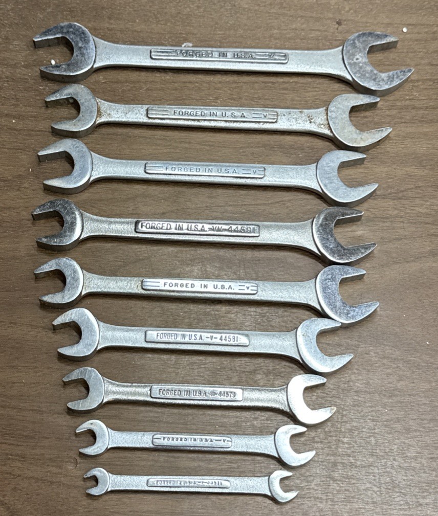 Vintage Craftsman USA SAE Open End Wrench Set of 9 Pieces