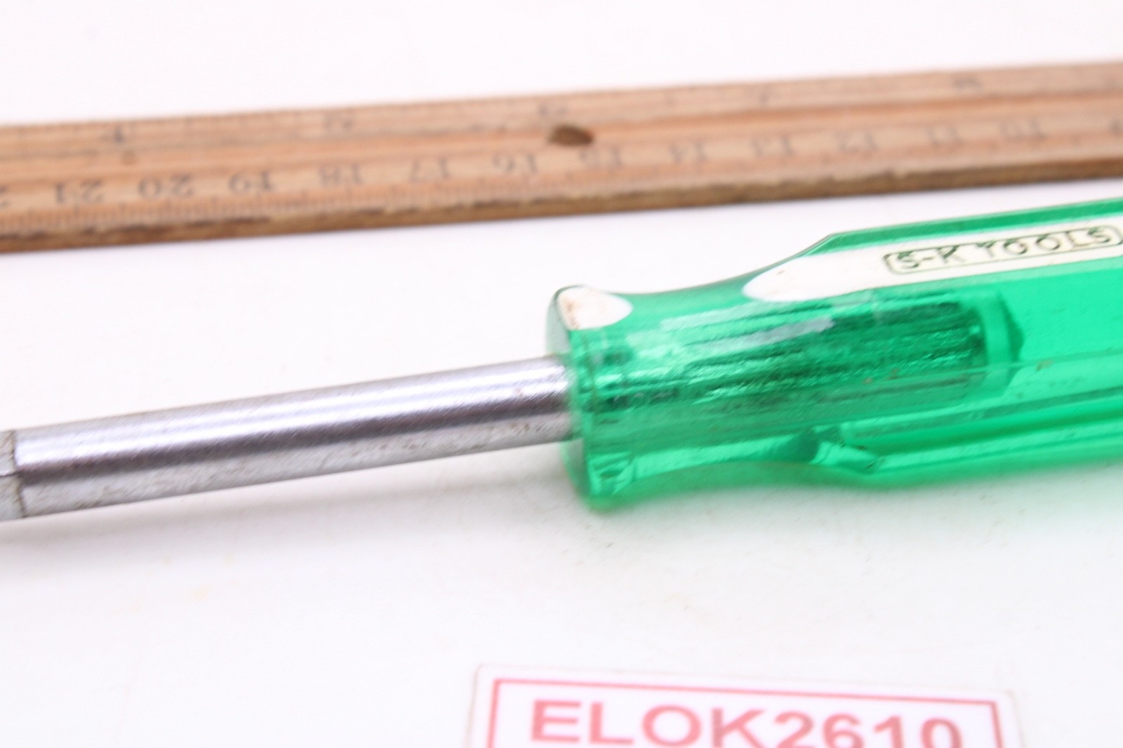 S-K Tools 40954 1/4″ Drive Socket Driver Handle Green/White Hard Handle USA