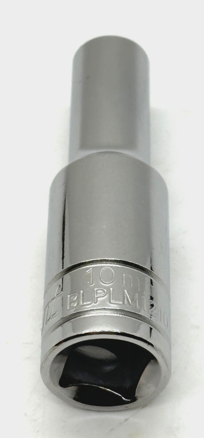 Blue Point Tools 10mm Metric 1/2″ Drive 6 Point Socket Wrench DEEP Well Chrome