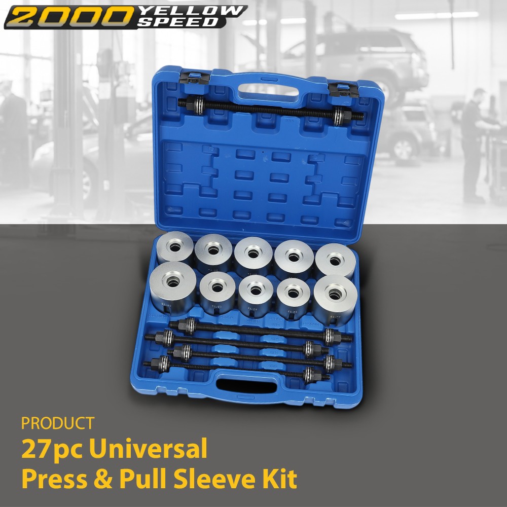27 PCS Universal Press & Pull Sleeve Kit Bush Bearing Removal Insertion Tool Kit