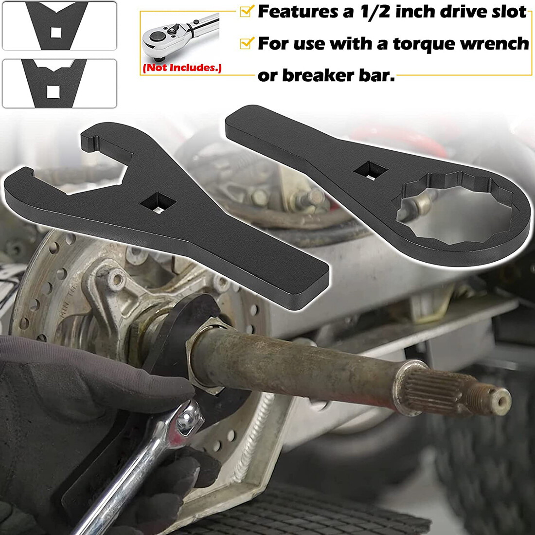 45.5mm and 56mm ATV Axle Wrench Set For Honda TRX250X, 300X, 300EX, 400X, 400EX