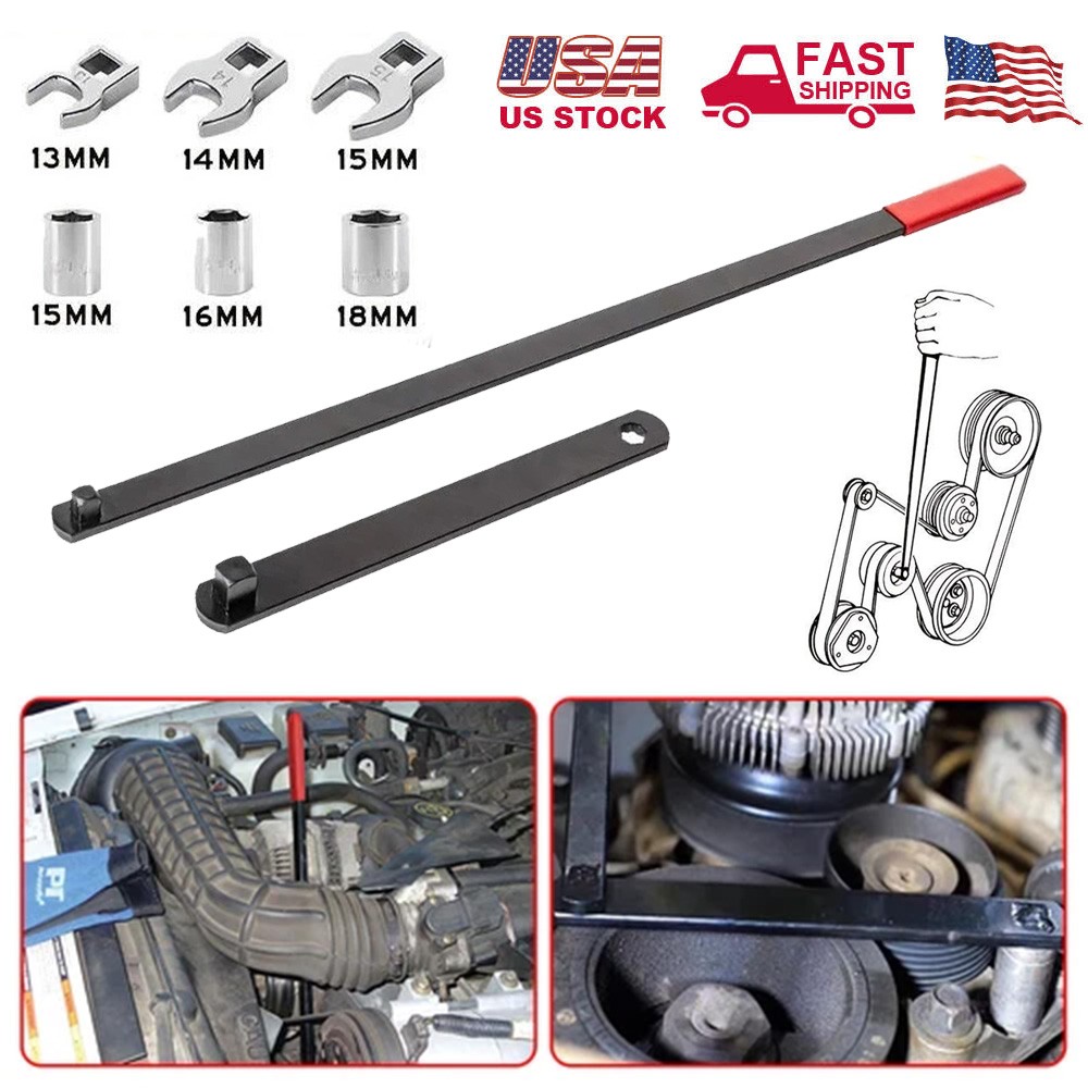 8pc SERPENTINE TIMING BELT TENSION TOOL KIT Idler Pulley Crow Foot Socket Wrench