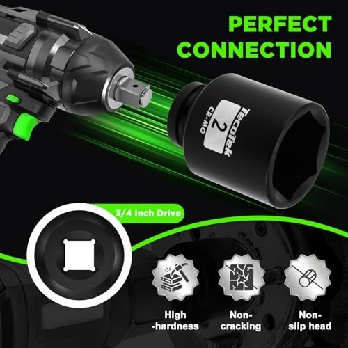 14-Piece 3/4″ Drive Deep Impact Socket Set, Heavy Duty Cr-Mo SAE for Large Vehic