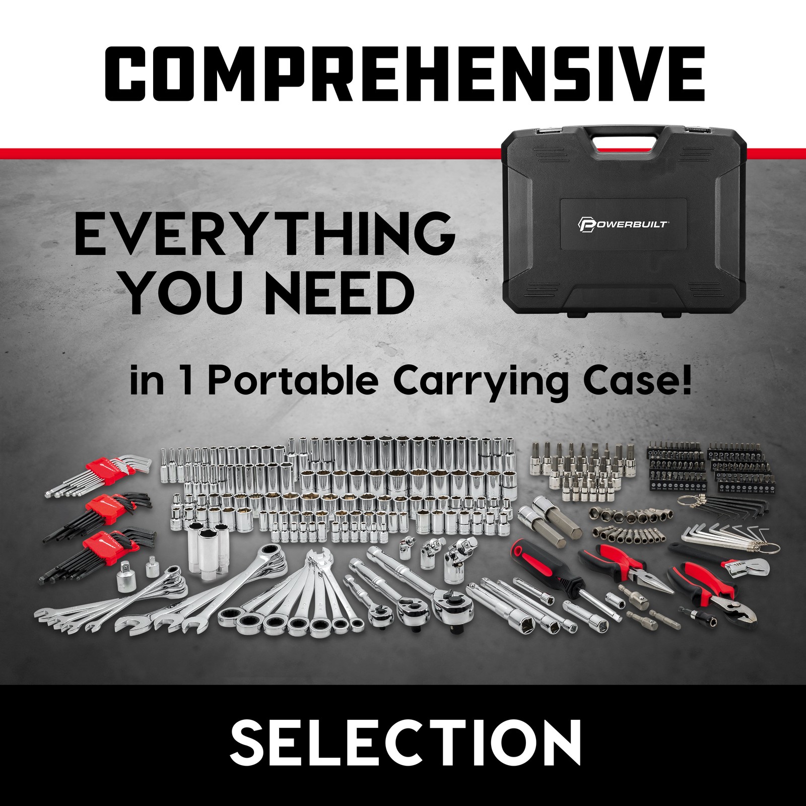 Powerbuilt 325 Piece Deluxe Mechanics Tool Set – 643042ECE