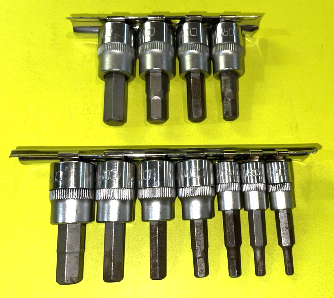 CORNWELL TOOLS 11 PIECE SAE. & METRIC MULTI DRIVE SHORT HEX SOCKET DRIVER SET
