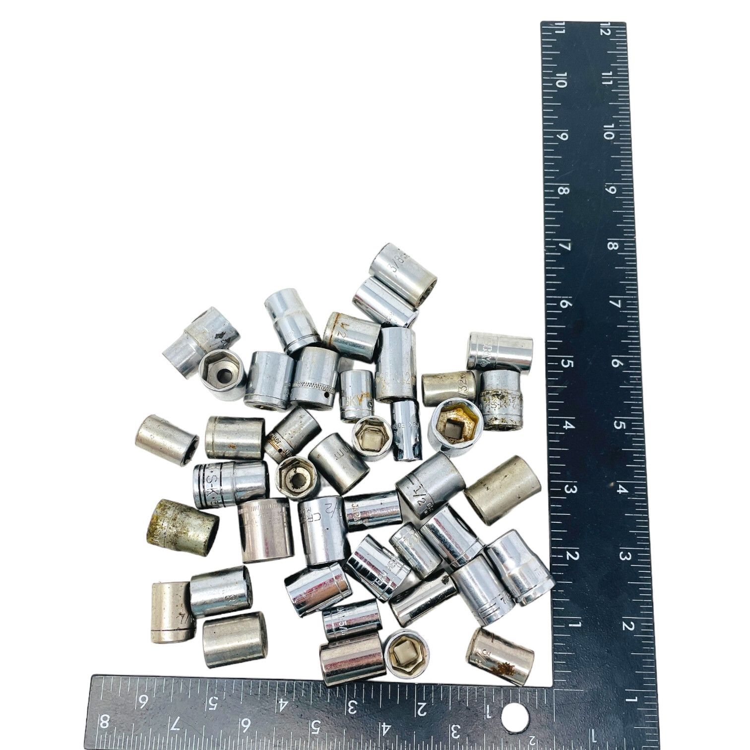 42 Pcs Craftsman, Husky and Assorted 43512, 9/32, 12mm, 1/4 Drive Socket Set