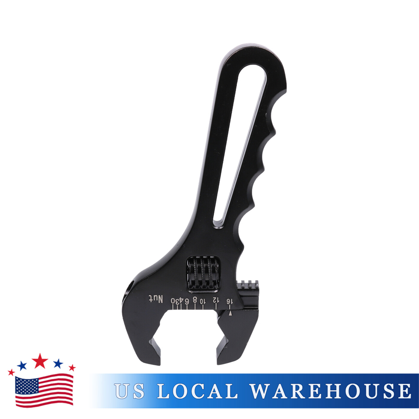 Black Adjustable Wrench Aluminum Tool Spanner Fit For Hose End Fitting 3AN-16AN