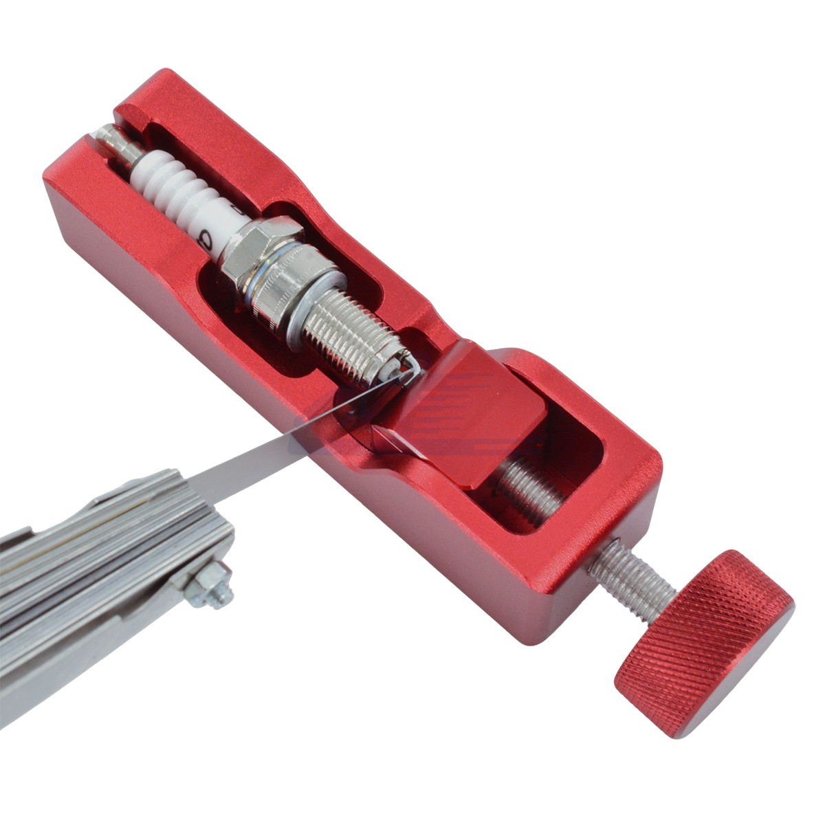 Universal Spark Plug Gap Tool 32 Blades Metric Feeler Gauge Filler Measuring Red