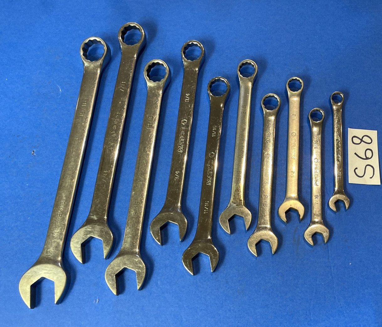MATCO TOOLS 10 PIECE SAE. COMBINATION WRENCH SET 12 POINT 3/8 TO 15/16 INCH