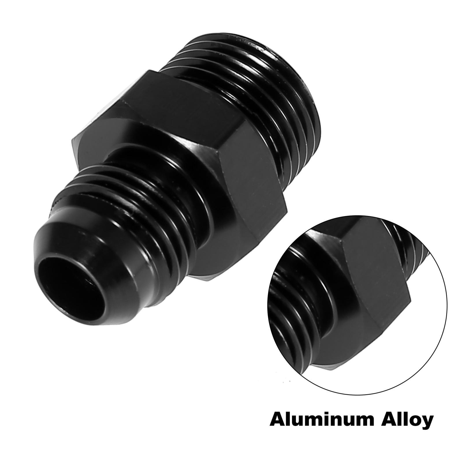 AN6 Male to 3/8″ NPT Male Car Glow Fitting Adapter Black