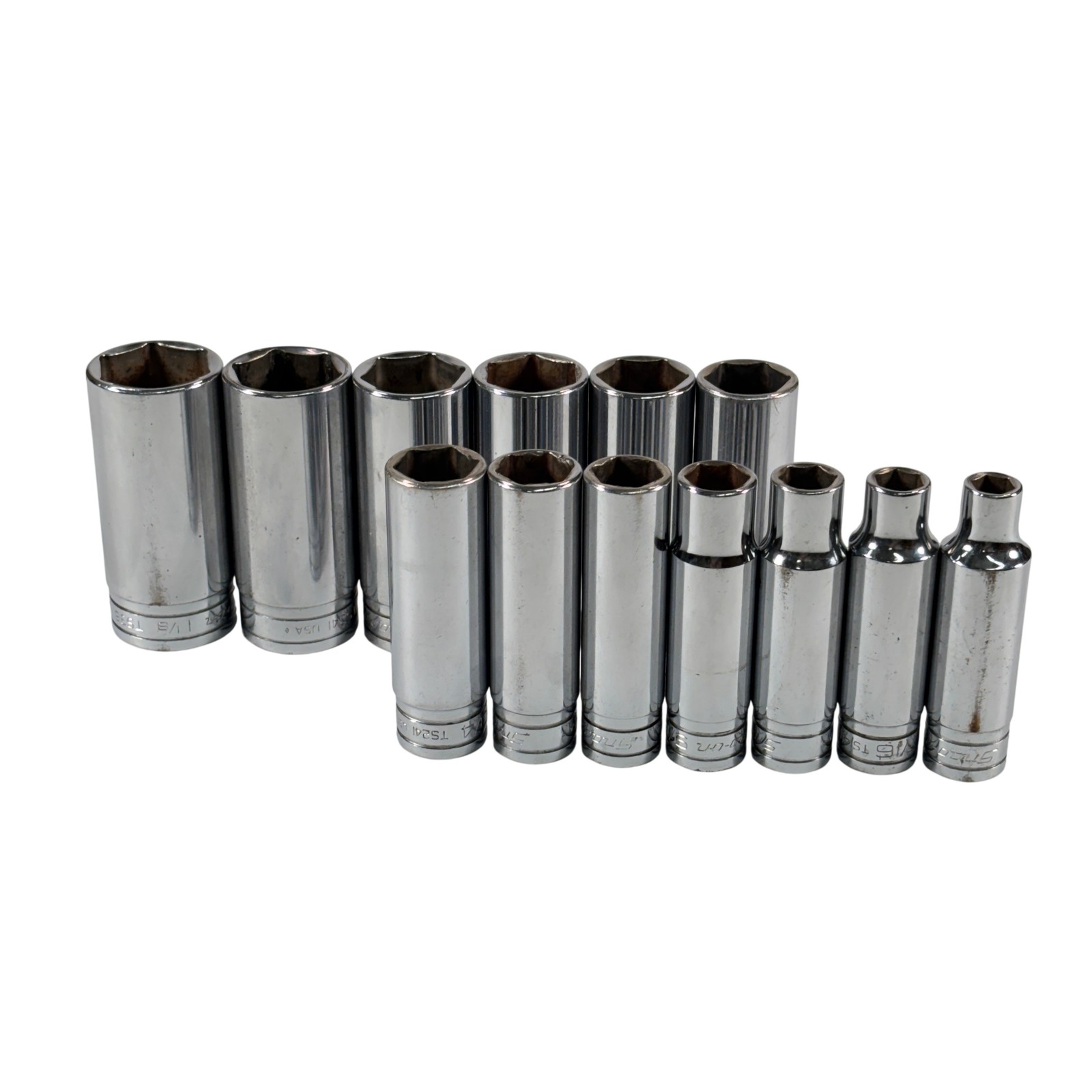 Snap-on Tools 313TSYA 13pc 1/2″ Drive 6-Point SAE Flank Drive Deep Socket Set