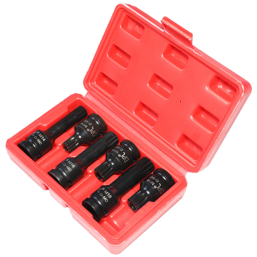 vw audi 6pc 1/2″ DR Impact Star Torx Bit Socket Set T55 T60 T70 T80 T90 T100 M14