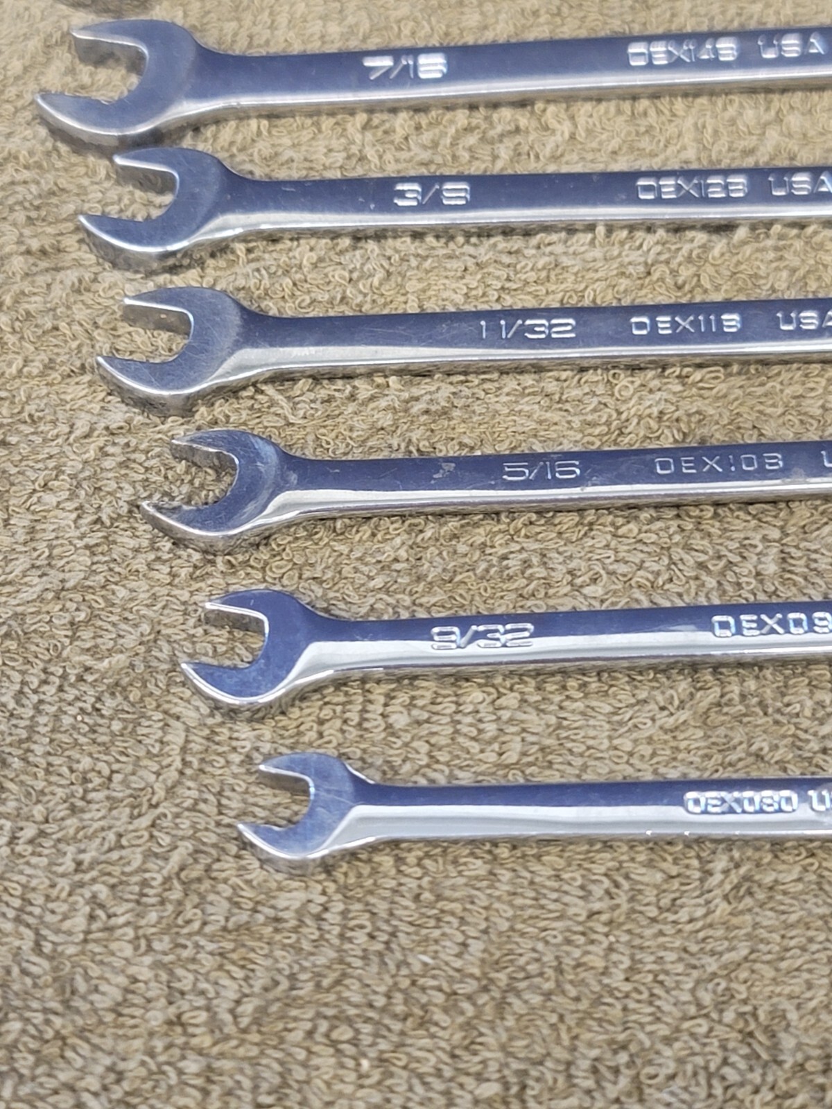 Snap on OEX Combination Wrench Set Sae 1″ 7/8 13/16 3/4 11/16 5/8 9/16 1/2 3/8