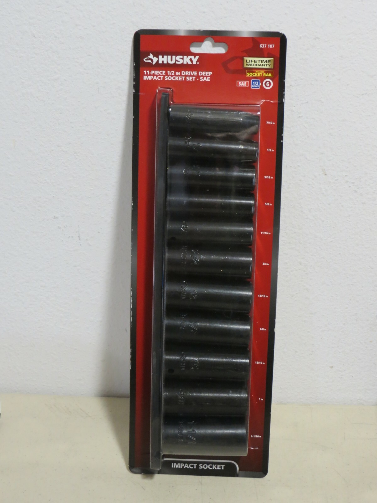 HUSKY 637 107 1/2″ IMPACT DEEP SAE SOCKET SET 11 PIECE