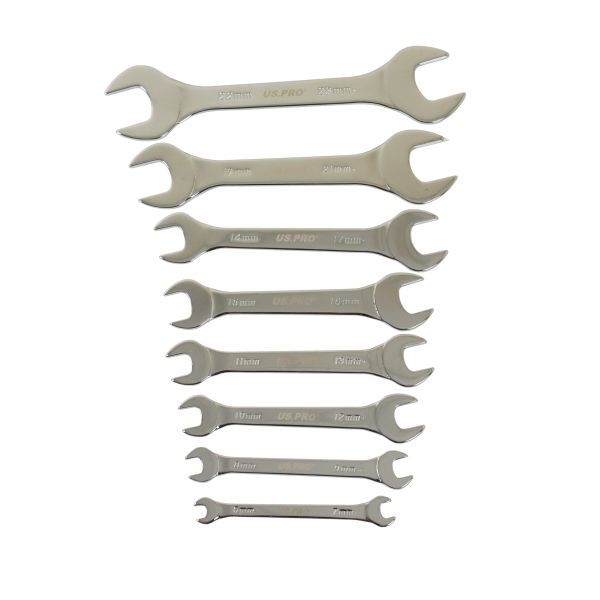 US PRO Tools 8pc Extra Flat Thin Double Open End Spanners 6 – 23mm Spanner 3875