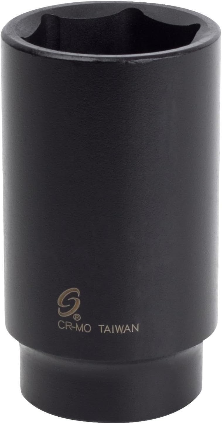 Industrial 1/2″ Drive 1-1/8″ Deep Impact Socket – CR-MO Steel, Black Phosphate