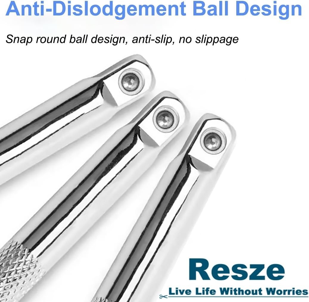 3-Pc Ratchet Extension Set – Non-Slip Grip, Spring Loaded, Corrosion Resistant