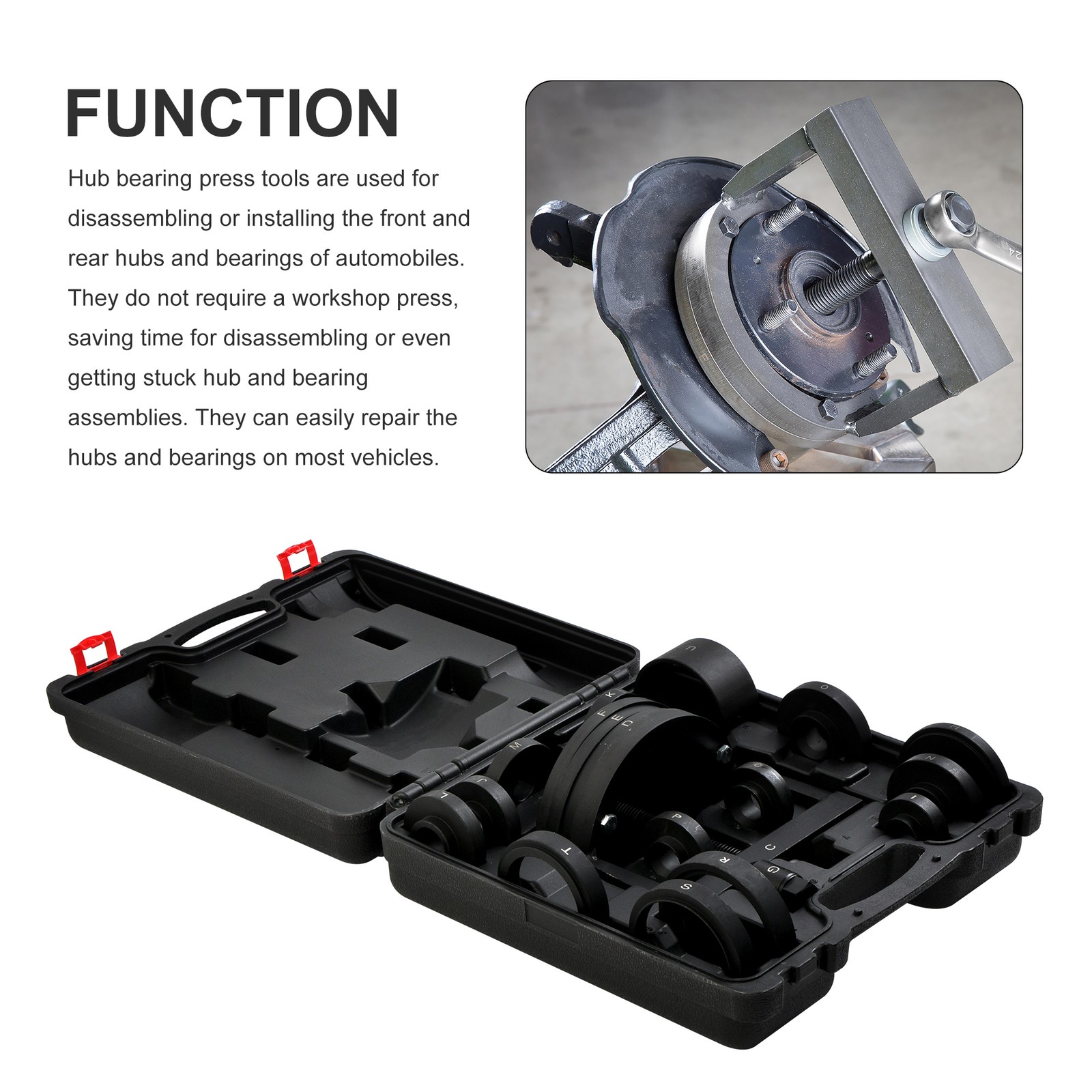 Master Wheel Hub & Bearing Removal, Installation Kit C to U Sizes Puller Set