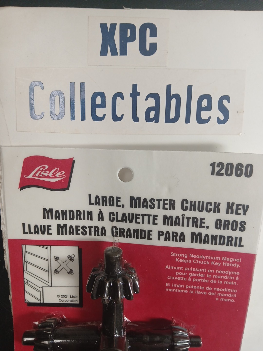Lisle 12060 Large Master Magnetic Chuck Key with 4 Sizes