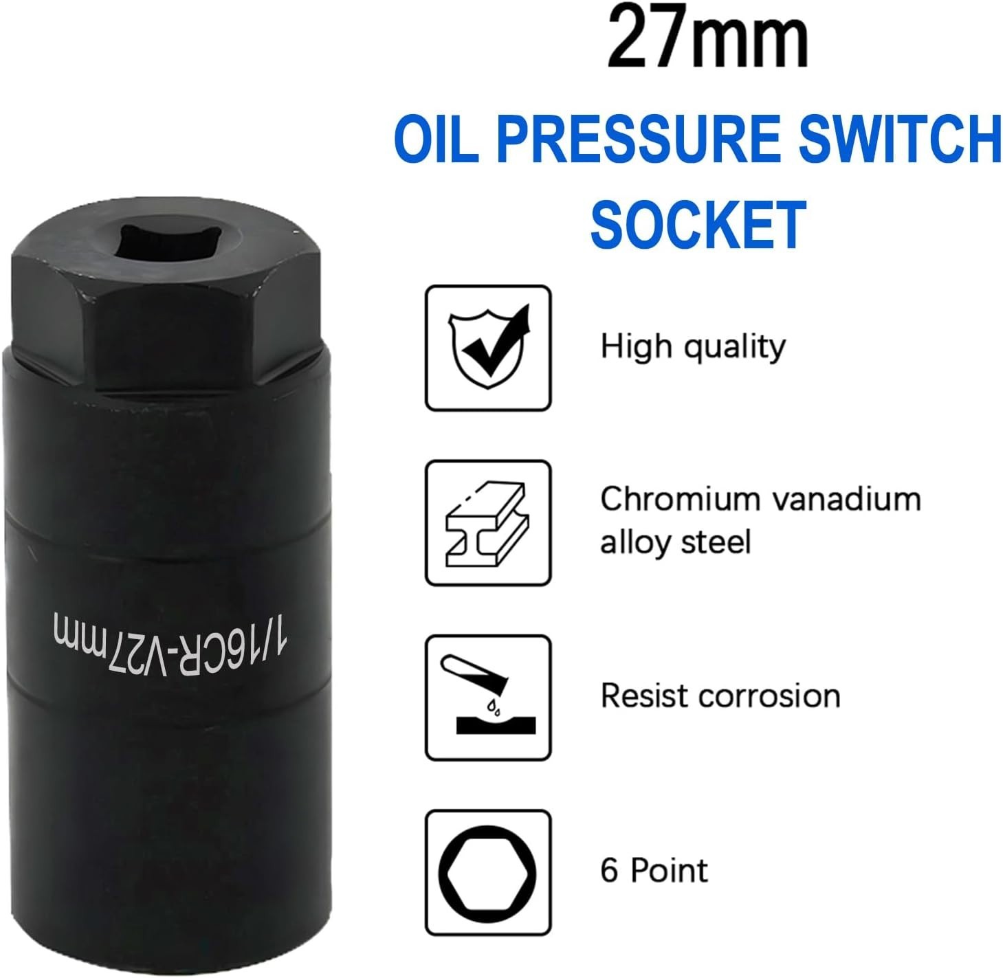 1 1/16″ Oil Pressure Switch Socket – High-Quality Chrome Moly for Home Mechanics