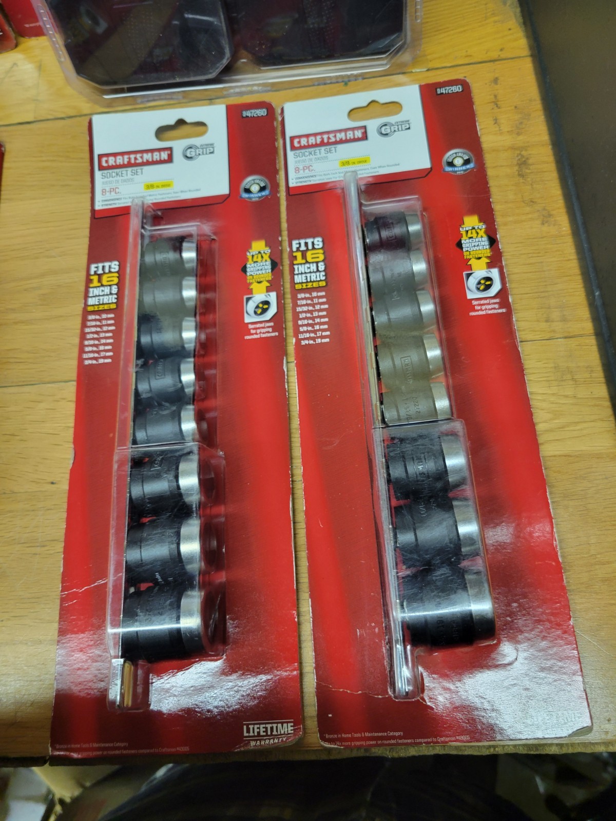 Sears Craftsman Extreme Grip 8pc Socket Set 47260 NOS SAE & Metric Sizes, 2 SETS