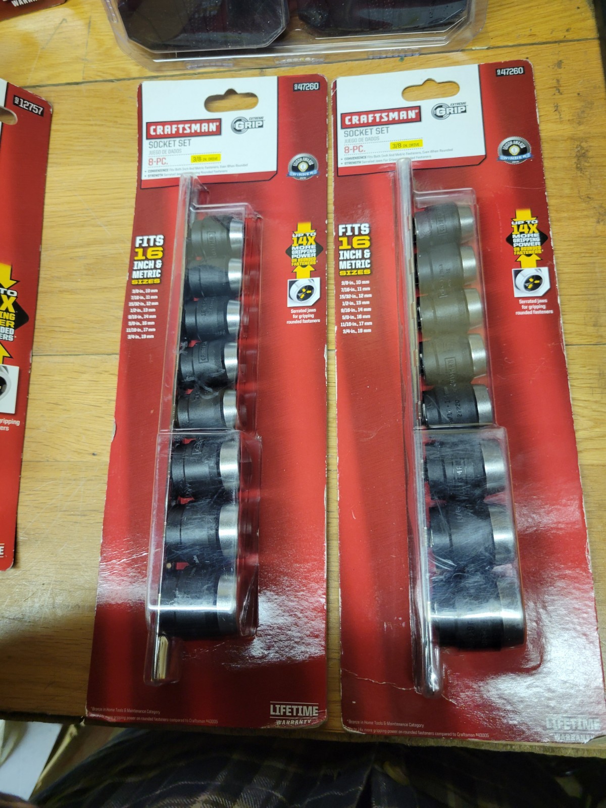 Sears Craftsman Extreme Grip 8pc Socket Set 47260 NOS SAE & Metric Sizes, 2 SETS
