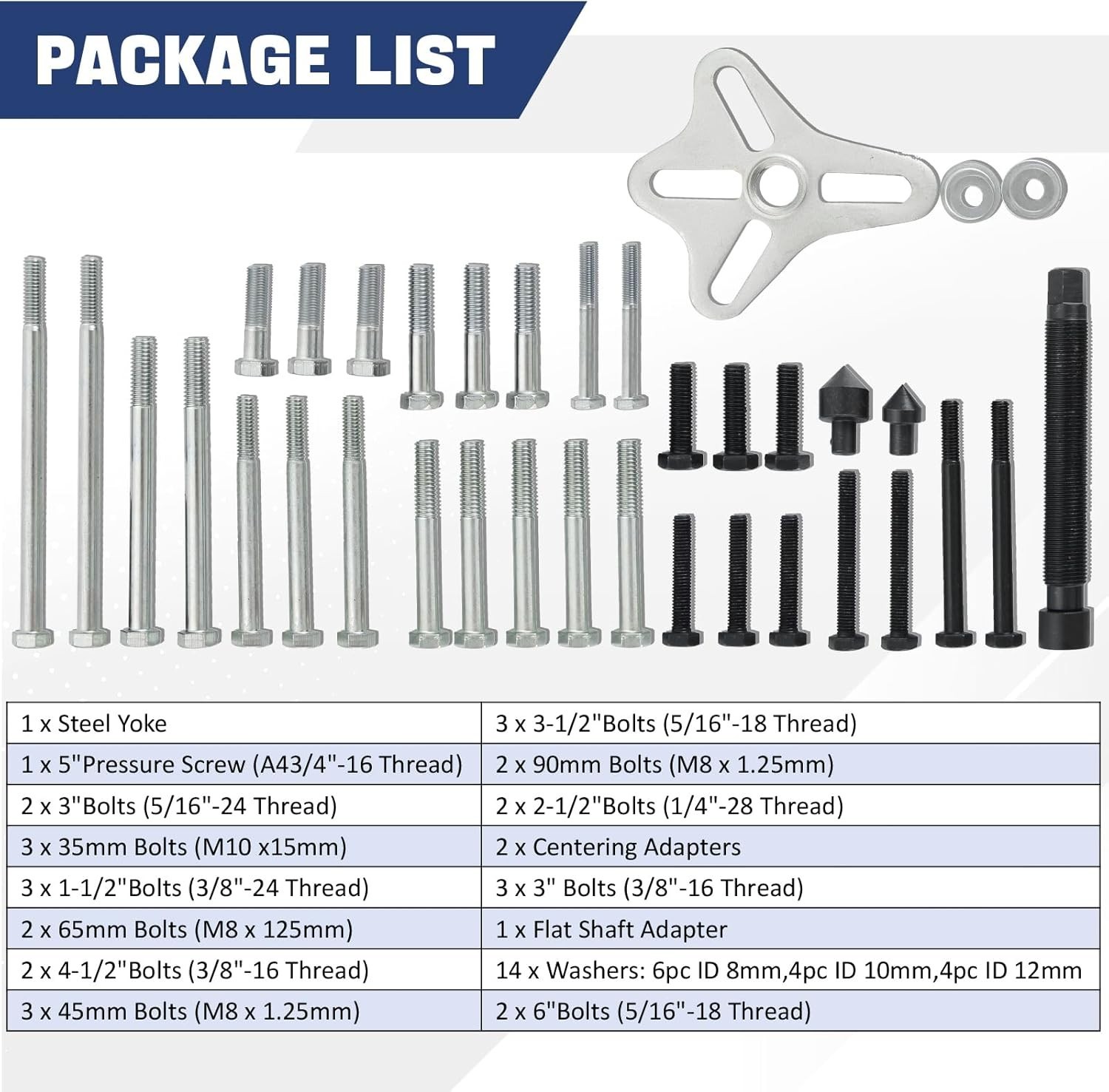 Harmonic Balancer Puller Set, 46 Pcs Flywheel Steering Wheel Puller Kit Gear …
