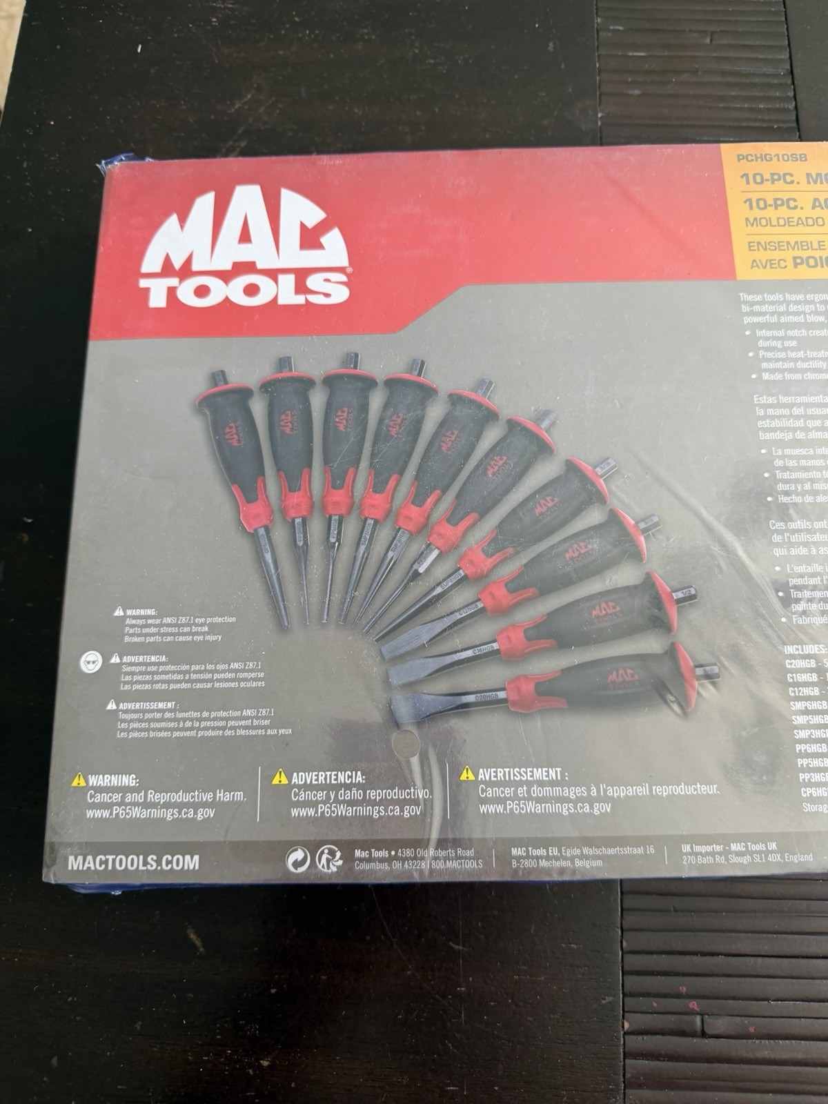 mac tools punch and chisel set PCHG10SB