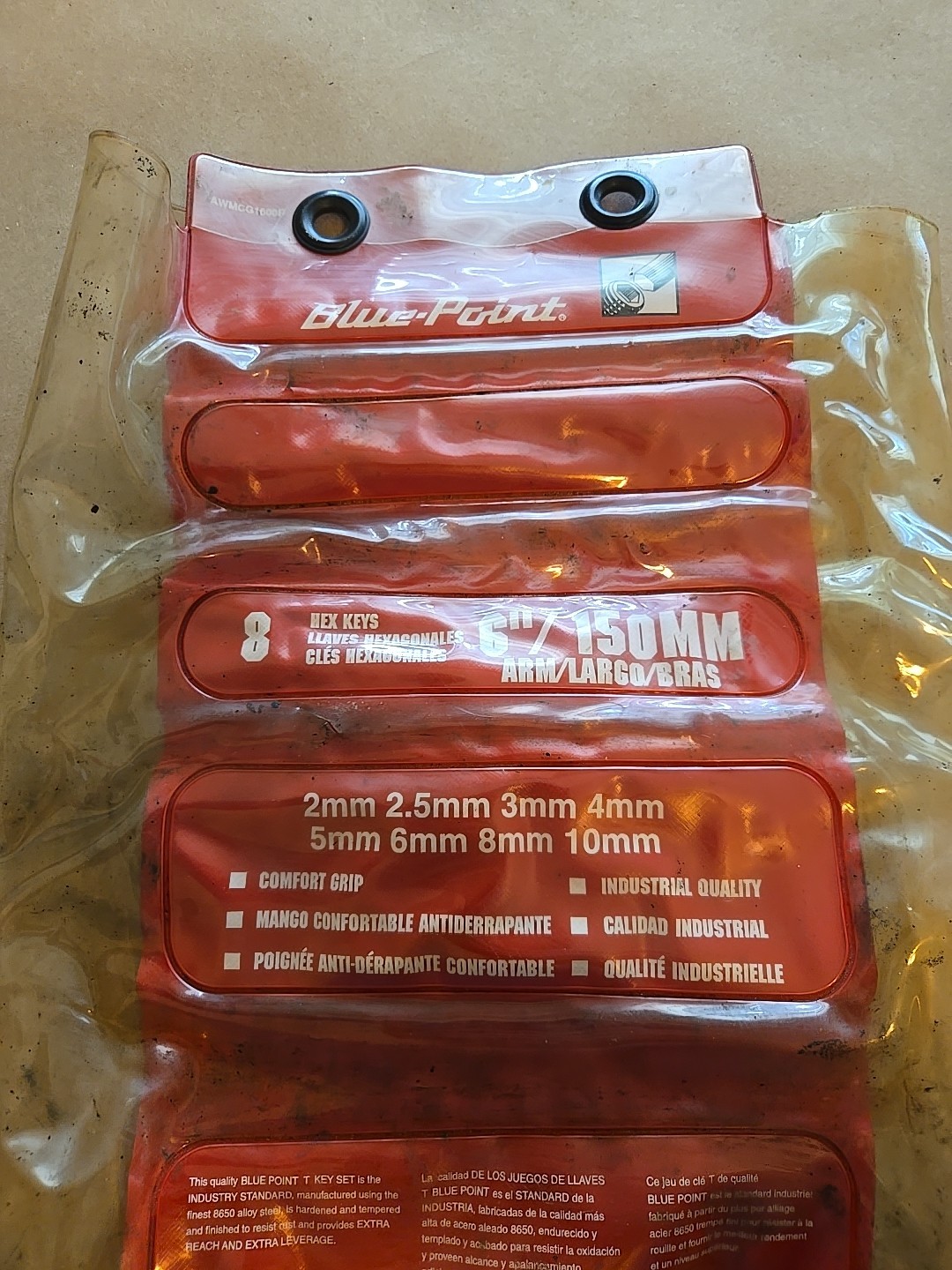BluePoint 2MM,2.5MM,3MM,5MM,6MM,8MM,10MM Metric T Hex Key Driver Set MISSING 4MM